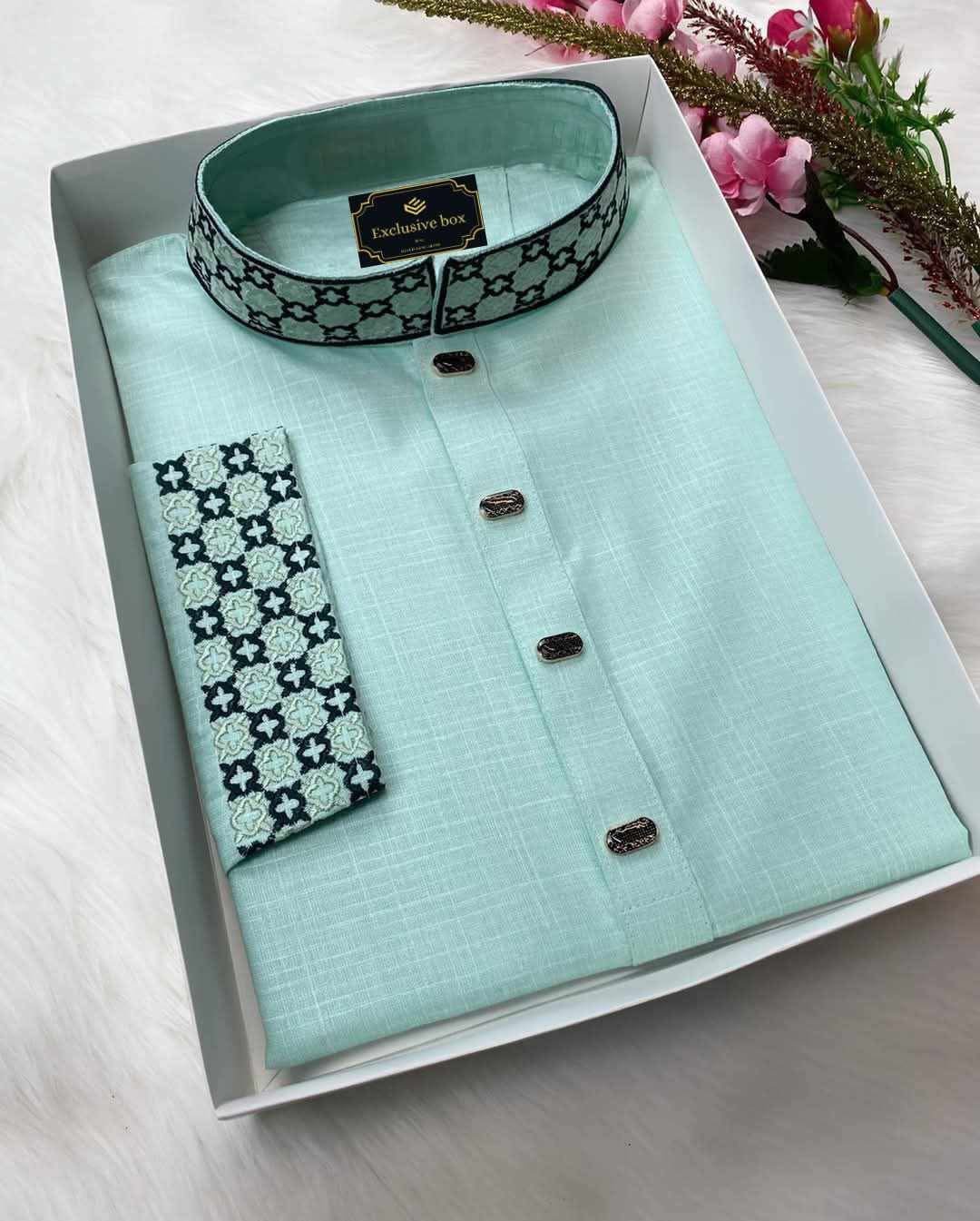 Embroidered Premium Punjabi Pest colour