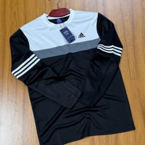 Exclusive Box Full Sleeve T-shirt for Men – Winter Long Sleeve white black