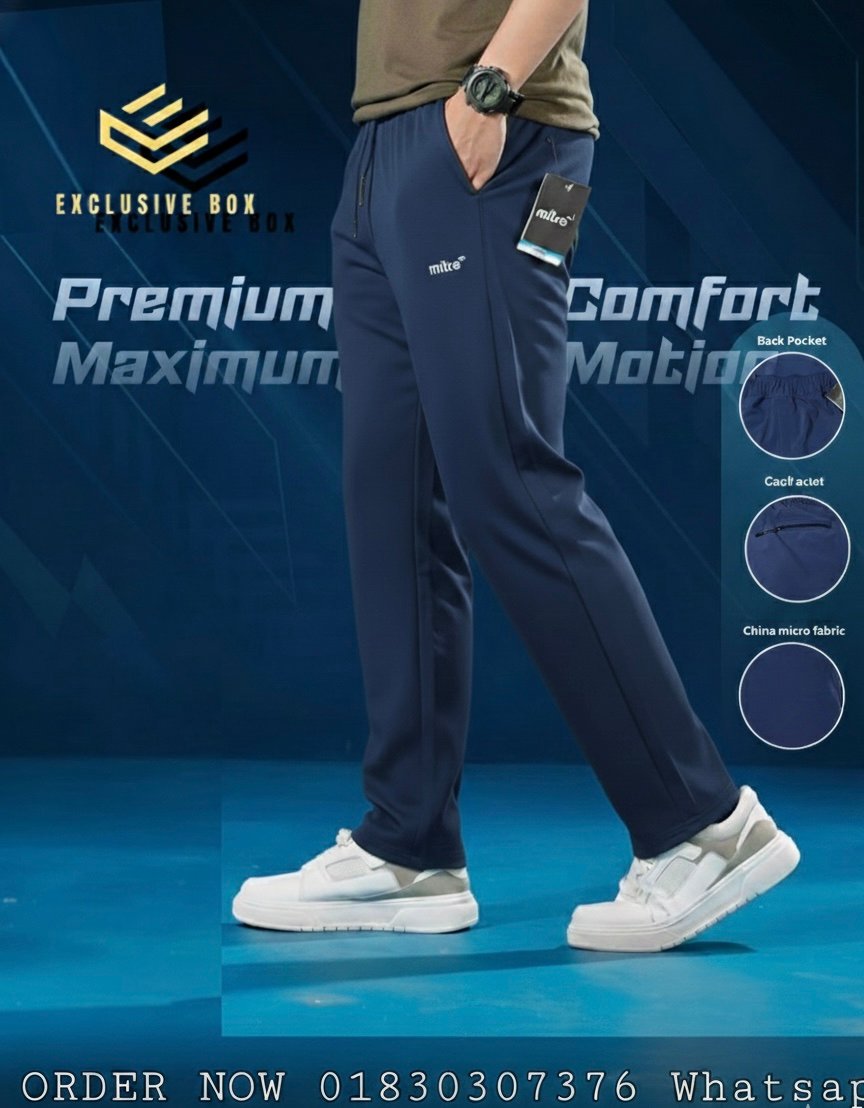 EXCLUSIVE BOX-Mitre-Trouser Premium Quality china micro stitch fabrics- Neavy Blue