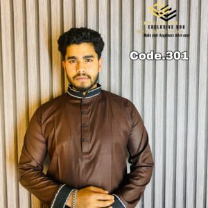 Coffee Colour Embroidered Panjabi