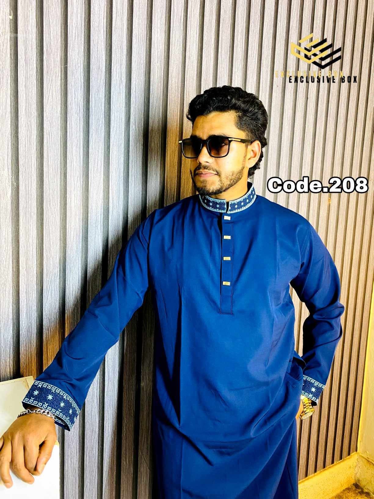 Embroidered Premium Punjabi Neavy Blue Colour