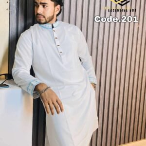 Embroidered Premium Punjabi White Colour