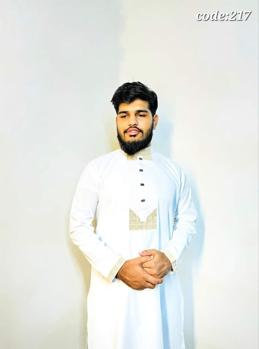 White chest Embroidered Panjabi