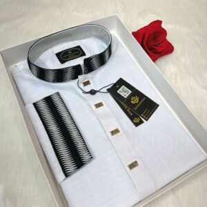 Embroidered Premium Punjabi White Colour