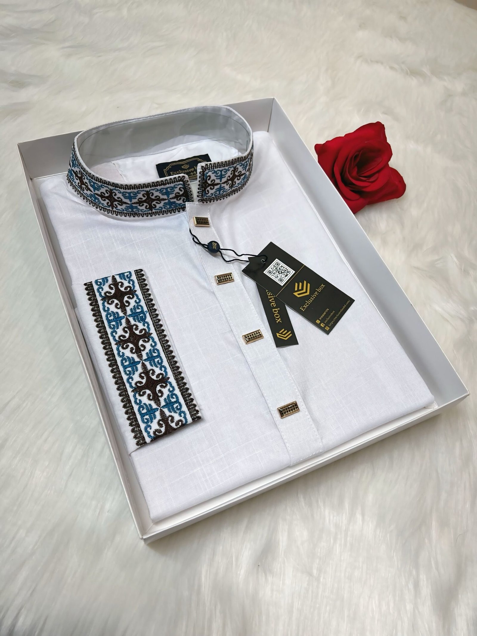 Embroidered Premium Punjabi White Colour