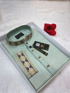 Embroidered Premium Punjabi light Olive Colour