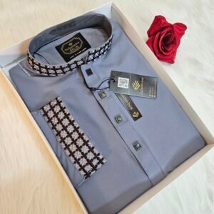 China stitch Embroidered Premium Punjabi Ash Colour