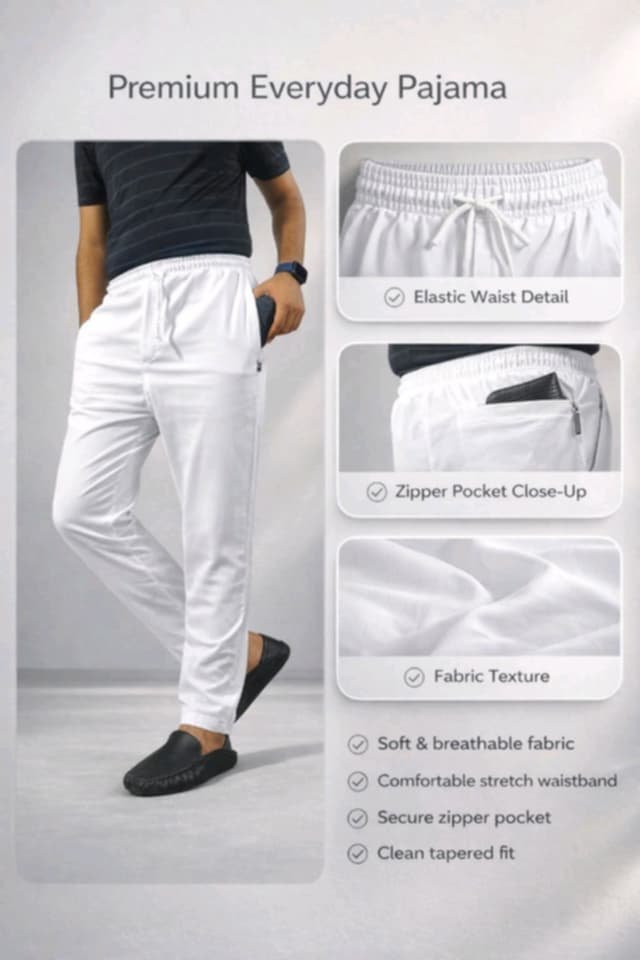 Pant Cutting Payjama (White)