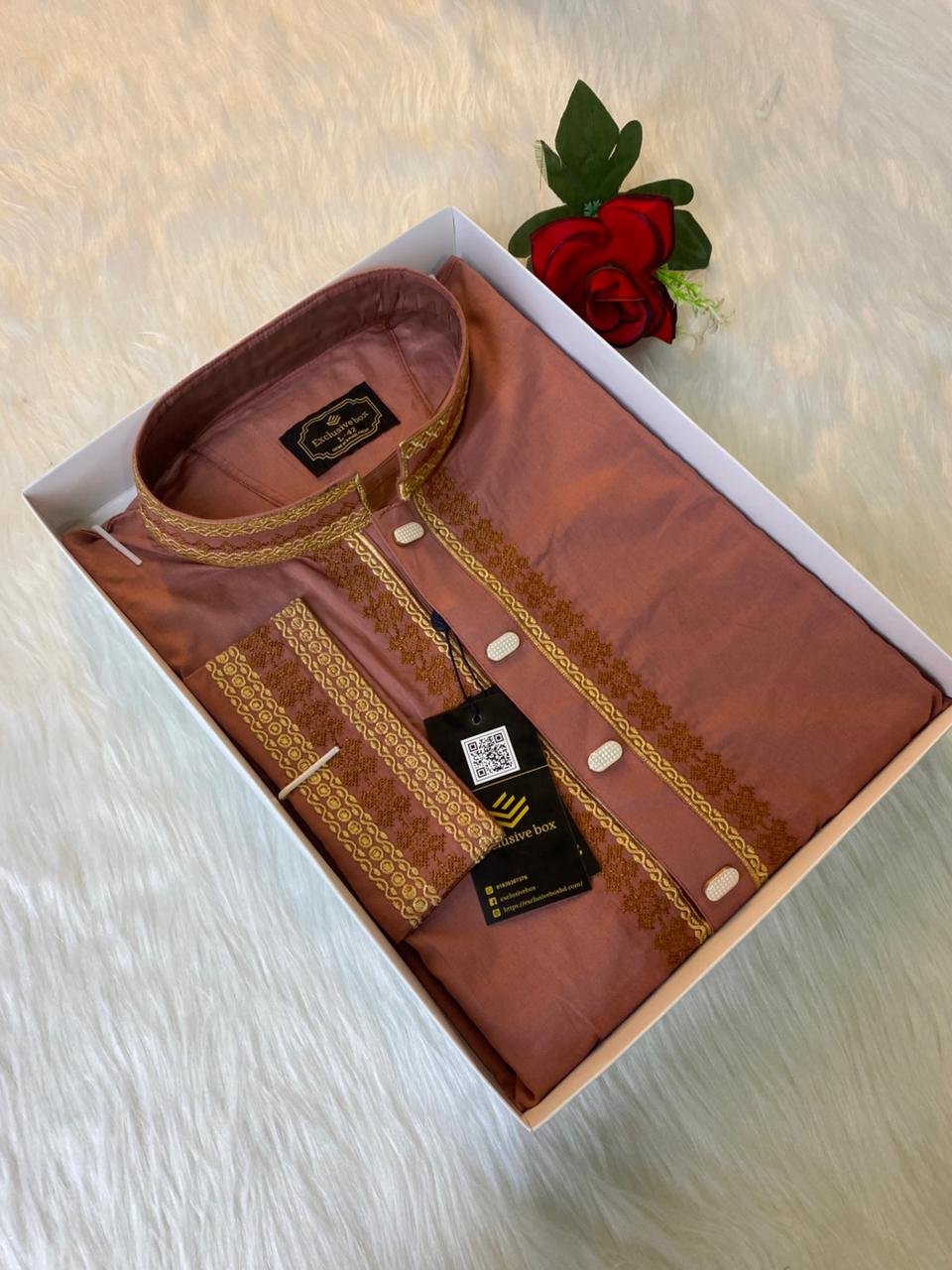 Arong Cotton Embroidered Premium Punjabi Eat Colour