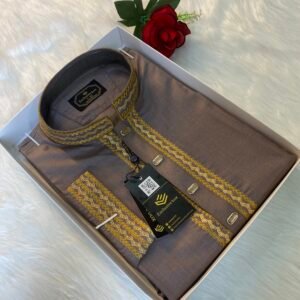 CHOMOK Cotton Embroidered Premium Punjabi Surma Colour
