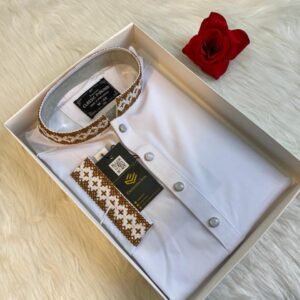 China stitch Embroidered Premium Punjabi white Colour
