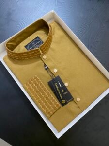 Embroidered Premium Punjabi Mustard