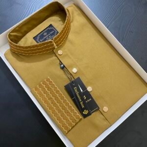 Embroidered Premium Punjabi Mustard