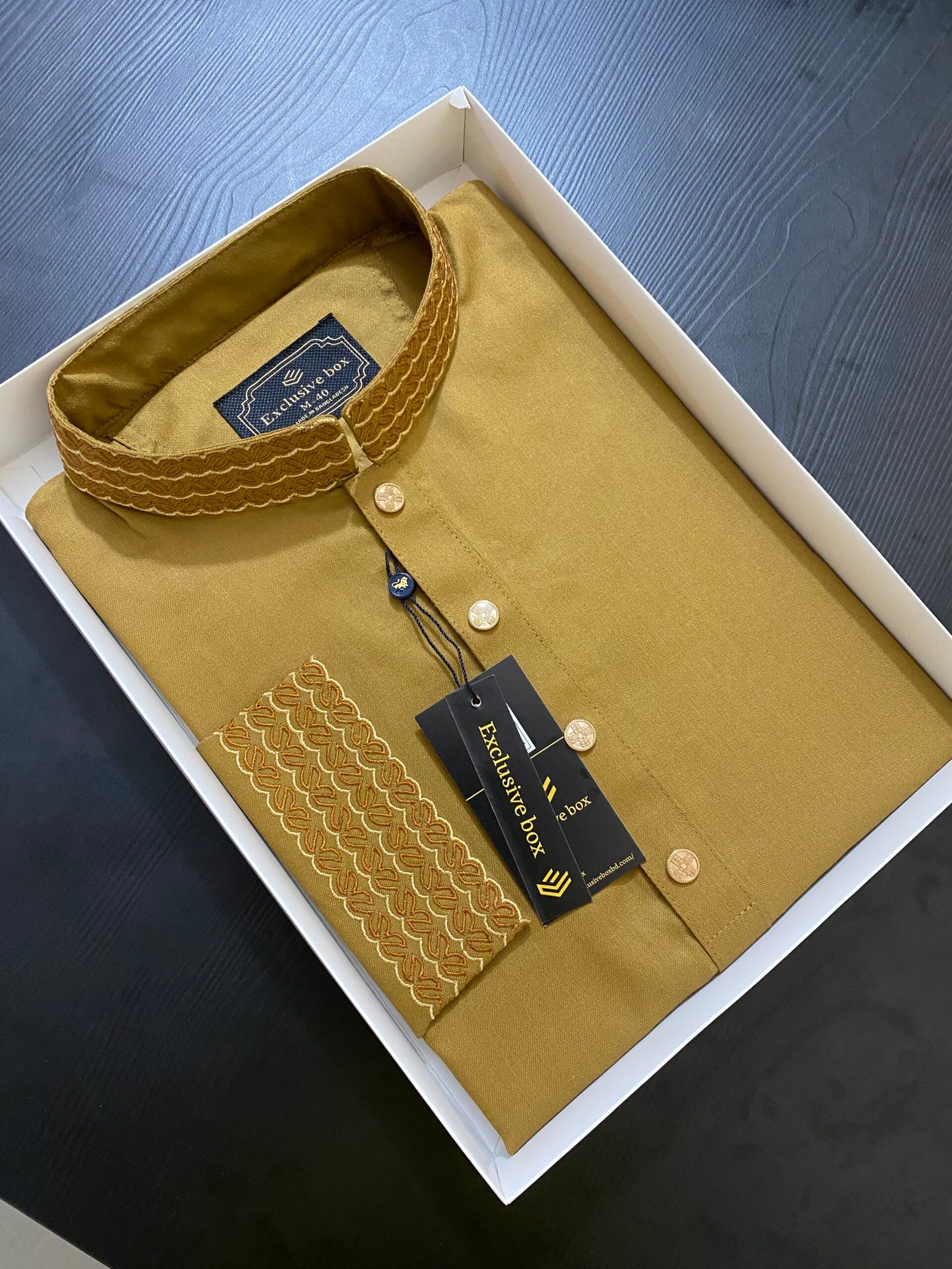 Embroidered Premium Punjabi Mustard