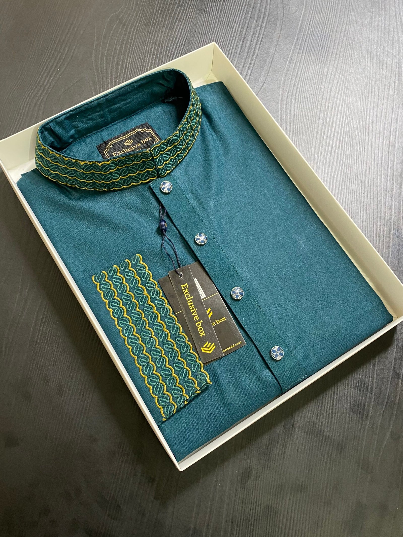 Embroidered Premium Punjabi See green